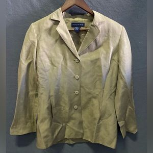 Preston York blazer career jacket lined button 8 silk blend